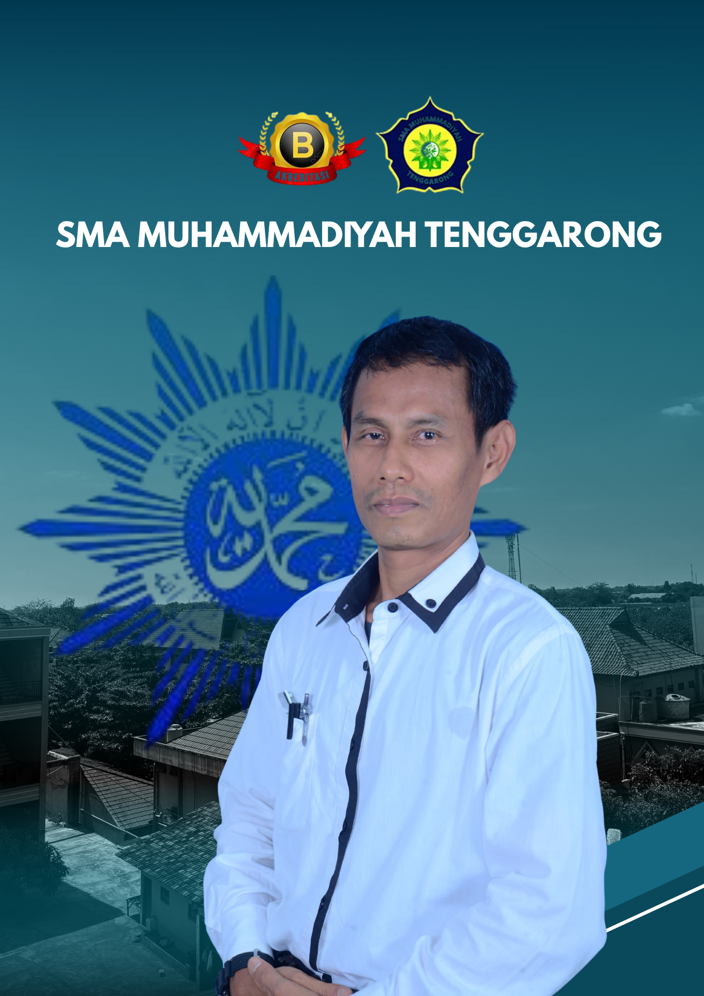 Selebaran Selamat dan Sukses dalam Gaya Modern Warna Biru 1