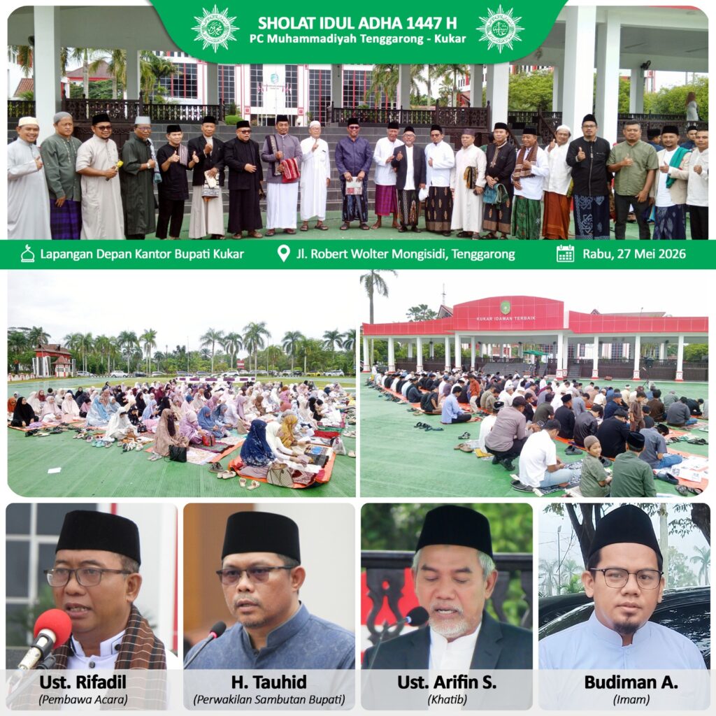 Muhammadiyah Tenggarong Gelar Sholat Idul Adha 1447 H di Dua Titik, Bupati Kukar Hadiri Pemotongan Qurban 2 sholat ied pcm tenggarong 2